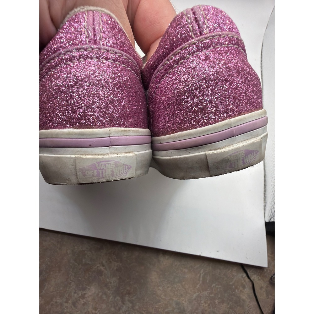 Vans Old Skool V Toddler Pink Glitter Hook and Loop Sneakers Size 8.0 - Picture 10 of 10